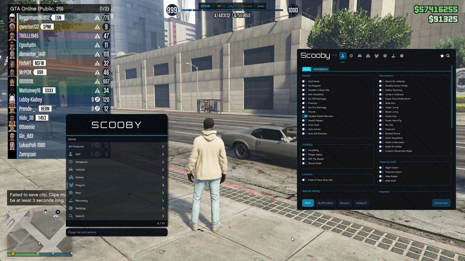 GTA 5 Mod Menu Preview
